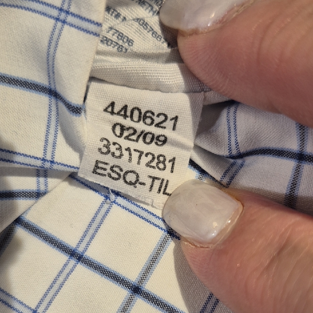 Tommy Hilfiger Blue and White Casual Button Down Shirt - Picture 10 of 14